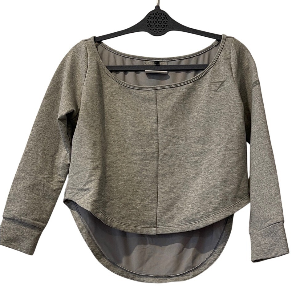 Gymshark Nikki Blackketter Gray Athletic Mesh Studio Top Small